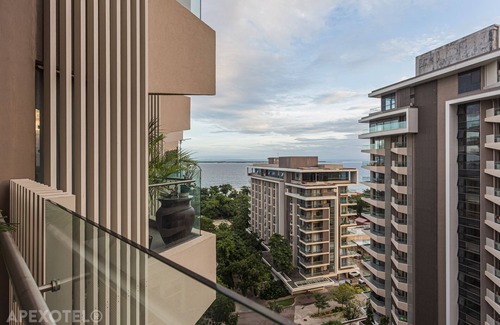 Mandaue Apartment | Cozy Seaside Studio with Balcony Scenic Ocean View
