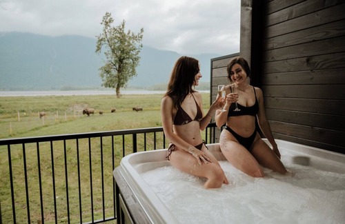 Kent Apartment | Cozy Suite with Mountain Views & Private Hot Tub. Dog-Friendly!
