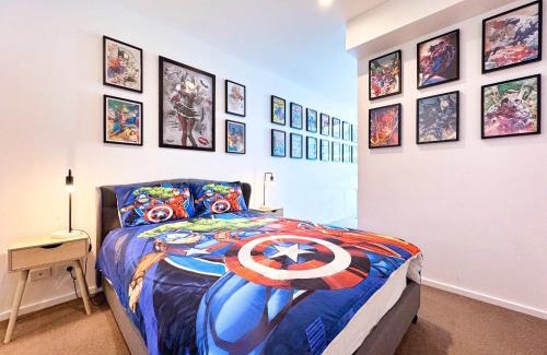 Adelaide Central Business District Apartment | DC vs Marvel Theme ft Arcade Machine Pool Gym Sauna BBQ
