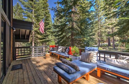 Truckee House | Deck and Resort Amenities Expansive Truckee Cabin