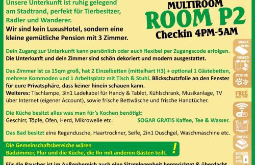 Creglingen House | Deine Pension, Multi Room P2, 2-3 beds, 15qm, Check-in 4PM till 5AM