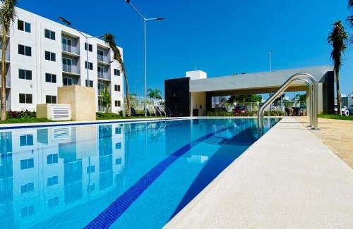 Cancun Apartment | Departamento nuevo, 3 habitaciones, justo en frente de alberca