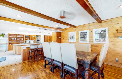 Garfield House | Dog-friendly home with lake views, washer/dryer, pool, basketball & fireplace