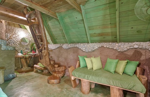 Las Galeras Cabin | Double/family palm-green cabin #4, at Chalet Tropical bio-hotel