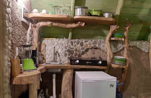 Las Galeras Cabin | Double/family palm-green cabin #4, at Chalet Tropical bio-hotel
