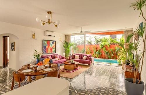 Nerul Apartment | El Volar 2BHK Luxury Apartments 10 Minutes from Candolim Beach with Big common Pool, Fully Equipped Kitchen, 24x7 Security, Wifi