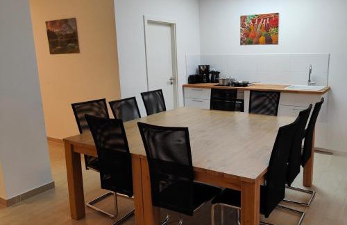 Sanderau Apartment | Eleonoras Ferienwohnung in Würzburg Stadt mit Terrasse und eigenen Parkplätzen vor der Tür, für große Gruppen bis zu 13 Personen geeignet