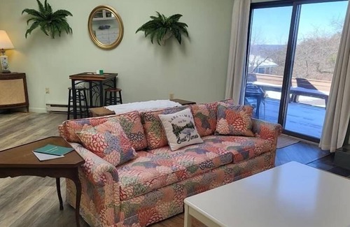 Eagles Mere Cottage | Enjoy a sunset view from the deck at "Pineapple" in Eagles Mere