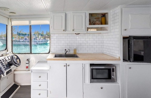 Stocking Island Boat Rental | Escape to Pineapple! Enchanting 1-bedroom house boat in George Town.
