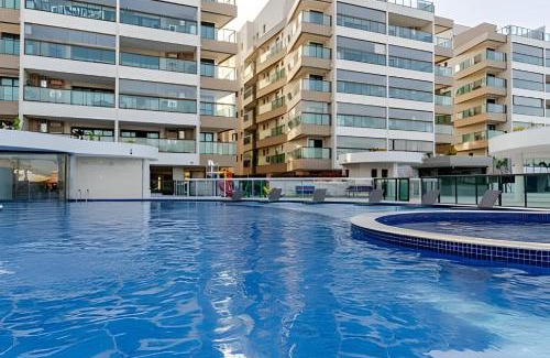Praia Grande House | Espaçoso Apto 2 Quartos com PISCINA, VISTA MAR e Churrasqueira- PERFEITO PARA FAMÍLIA na PRAIA DOS ANJOS RESIDENCE CLUB