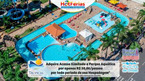 Do Turista Apartment | Everest Flat Service com Piscinas Termais, próx ao Shopping Singapura, Water Park, Clube Prive, Riviera, Boulevard - HotFérias