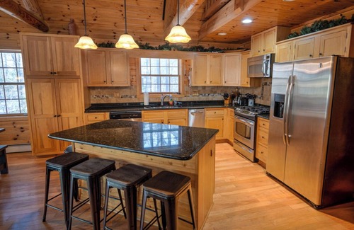 St Germain Cabin | Exceptional log home on 9+ acres with frontage on Big St. Germain Lake