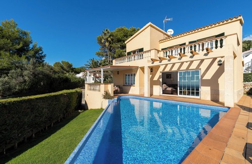 Sant Jaume Mediterrani Villa | Family-friendly Villa Panorama with Sea View, Wi-Fi, Balcony, Garden, Terraces & Pool