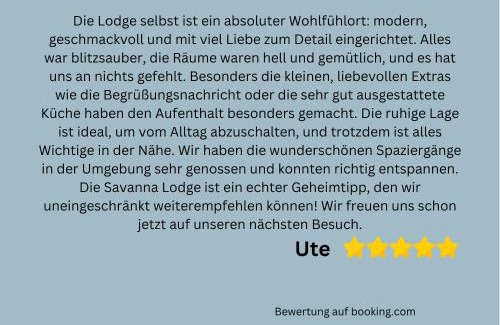 Hockelheim Apartment | Ferienhaus Northeim, Savanna Lodge