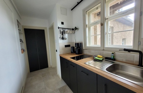 Ostrau Apartment | Fewo Schwalbennest im Hillehof Ostrau Balkon Ladestation Bergblick