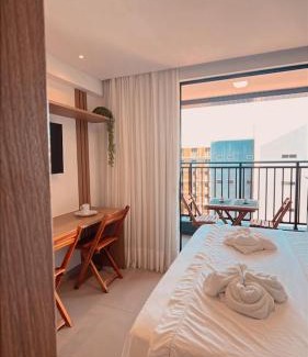 Jardim Oceania Hotel | Flat a 50 metros da praia + piscina e área gourmet