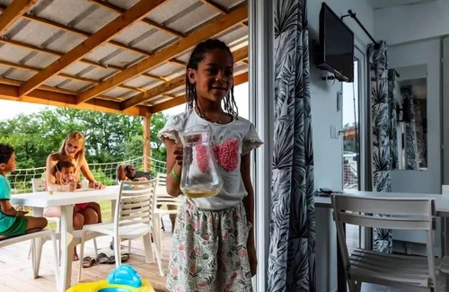 Martiel House | Flower Camping Le Lac aux Birds * - Homeflower PREMIUM with TV, dishwasher and air conditioning 29 m2 (2 bedrooms) 4 persons