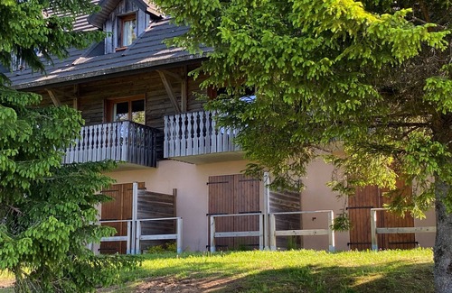 Besse-et-Saint-Anastaise Apartment | Apartment with terrace and pool near nature in Super-Besse