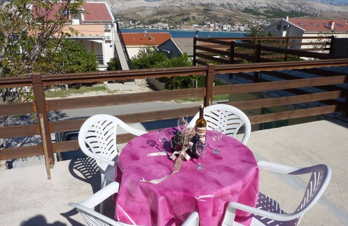 Pag Apartment | From 22 a day. Only 200 meters from the beach with beautiful sea views