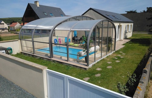 Surtainville House | Gîte with private heated swimming pool and enclosed garden close to the sea