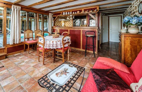 Jouillat House | Gite with private indoor pool, fishing pond and animals