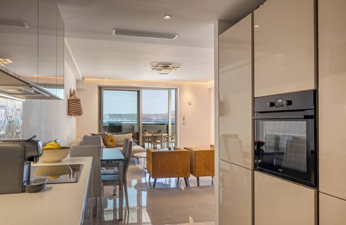 Kalyves Apartment | Glaucus, AmphiMatrion Luxury Apt with hot tub & common pool, 750m to the beach