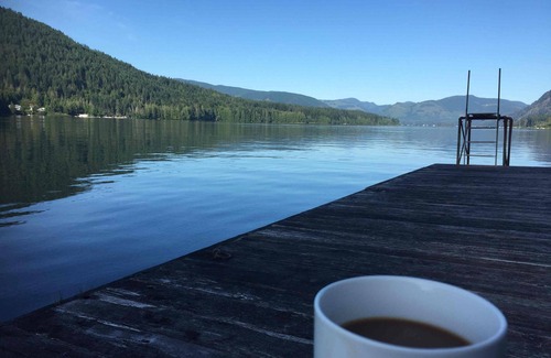 Youbou House | Gorgeous Chalet Style Lake house with four decks and huge dock.