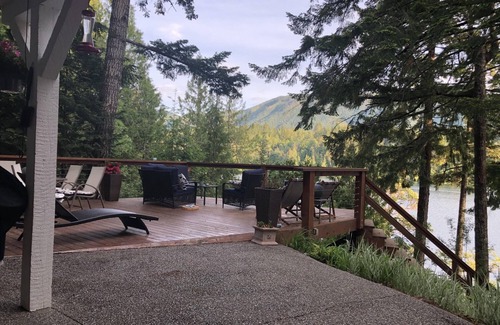 Youbou House | Gorgeous Chalet Style Lake house with four decks and huge dock.