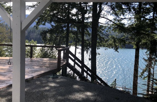 Youbou House | Gorgeous Chalet Style Lake house with four decks and huge dock.