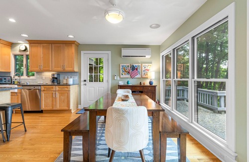 North Lake George House | Gorgeous lakeview retreat with wraparound porch, wood stove, & WiFi - dogs OK