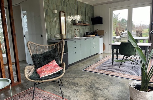 Municipality of Bergen Ski Chalet | Greenhouse on 3000m2 private nature area nearby the dunes 3km from the sea