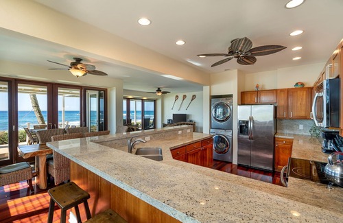 Poipu House | Hale Nalu - Premier Beachfront 3br Home Steps Away from Baby Beach with Spa!