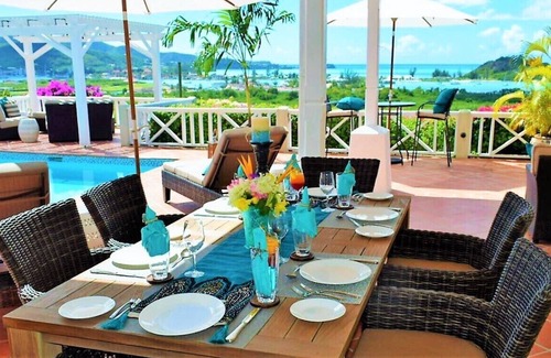 Jennings Villa | HOLIDAY DISCOUNTS! PANORAMIC SEA VIEWS! LUXURY, POOL, OVERLOOKS JOLLY HARBOUR