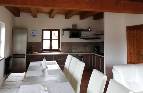 Horni Olesnice House | Holiday home with garden seating area and location fire