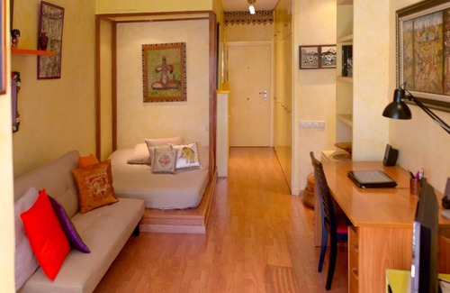 Nueva Espana Apartment | Homerez - Studio for 2 ppl. with shared pool, garden and terrace at Madrid