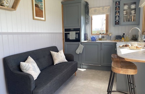 Bridport Cabin | Honey Bee - Bespoke handmade shepherd's hut with a stylish and modern interior.