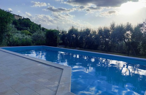 Montecchio House | House with swimming pool and panoramic view surrounded by olive trees