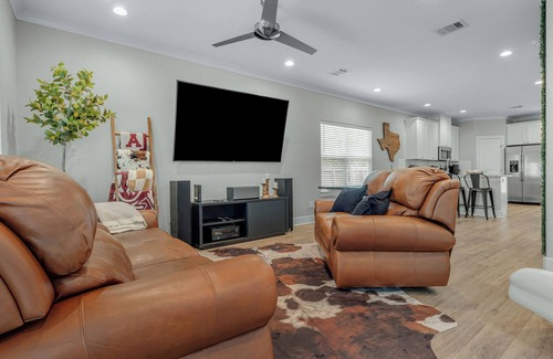 College Station House | Howdy Hideaway! Texas-Sized Fun at A&M: Arcade, Slide, Fire Pit, 85" TV & More!