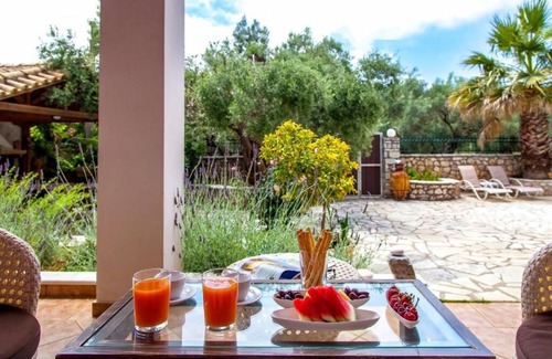Kavallos Villa | in the olive grove of the mountains on the Island of Lefkada.
