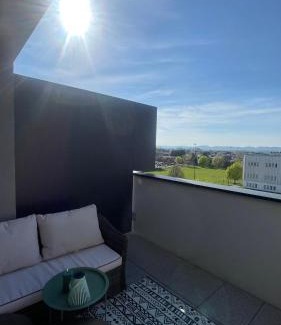 Trnava Apartment | Jacuzzi area with sunset, terrace, free parking