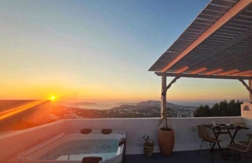 Pyrgos Villa | Karpimo North - Sunset view - Private Jacuzzi - up to 4pp