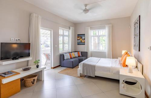 Pointe aux Canonniers Apartment | Kisana Residence - Spacious studio with balcony, shared pool and garden
