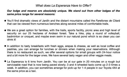 Jardin Cabin | La Esperanza bird Lodge and Reserve