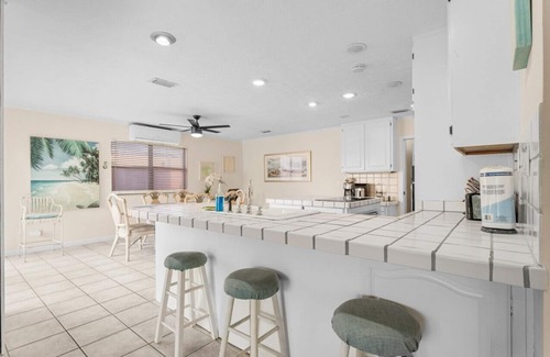 Silver Sands House | Lagoon Beach House: Dock, Pool, & Beach Nearby! Sleeps 11!