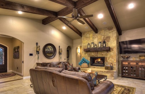 Highland Lake Estates Villa | Lake Travis Waterfront Home w/ views, Pool, Dock, Outdoor Kitchen, Open-Air Bar