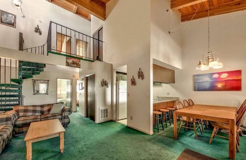 Tahoe Village Condo | Lake View with ski lifts at the parking lot. Upper unit with good views.