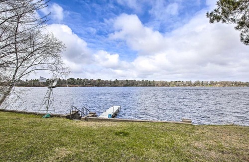 Rice Lake House | Lakefront 1930s Log Cabin with Dock and Fire Pit!