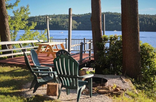 Barnstead Cabin | Lakefront Cabin with Private Dock & Stunning Views