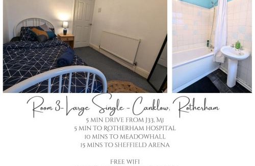 Canklow House | Large double room, Free WiFi & Parking Near M1