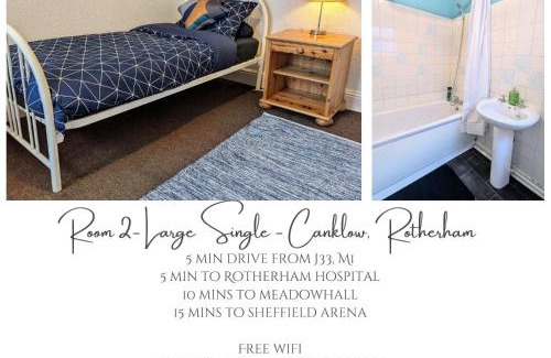 Canklow House | Large double room, Free WiFi & Parking Near M1